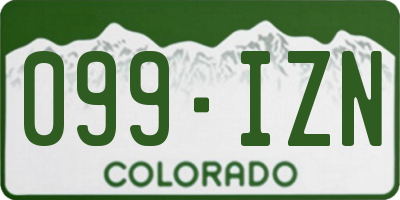 CO license plate 099IZN