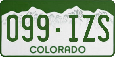 CO license plate 099IZS