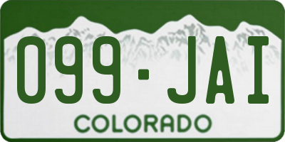 CO license plate 099JAI