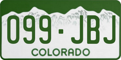 CO license plate 099JBJ