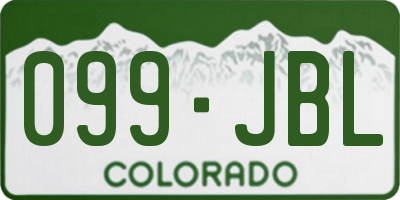 CO license plate 099JBL