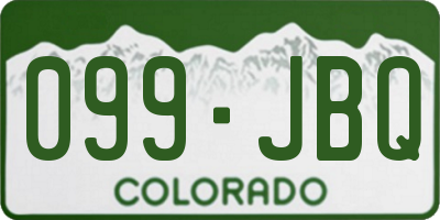 CO license plate 099JBQ