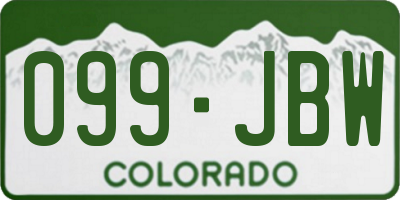 CO license plate 099JBW
