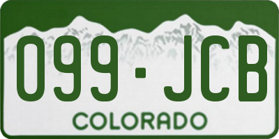 CO license plate 099JCB