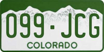CO license plate 099JCG