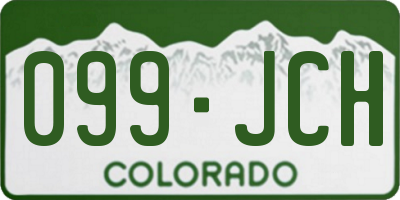 CO license plate 099JCH