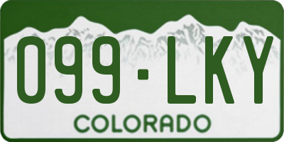 CO license plate 099LKY