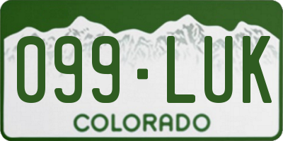 CO license plate 099LUK