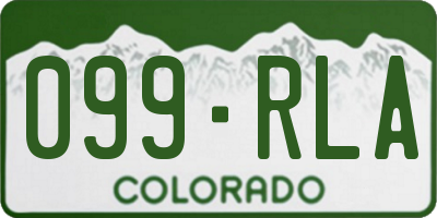 CO license plate 099RLA