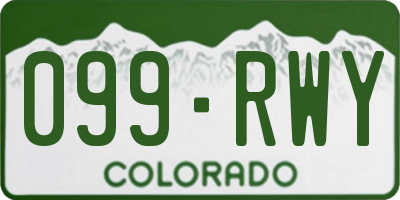 CO license plate 099RWY