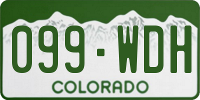 CO license plate 099WDH