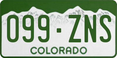 CO license plate 099ZNS