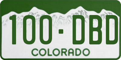 CO license plate 100DBD