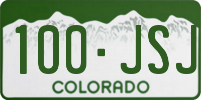 CO license plate 100JSJ