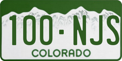 CO license plate 100NJS