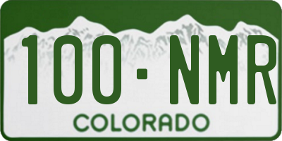 CO license plate 100NMR