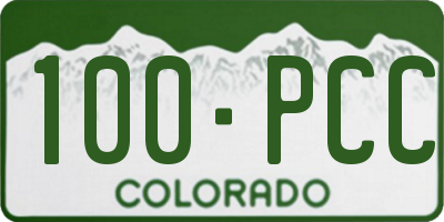 CO license plate 100PCC