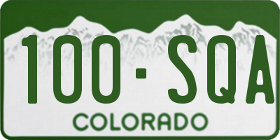 CO license plate 100SQA