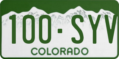 CO license plate 100SYV
