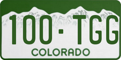 CO license plate 100TGG