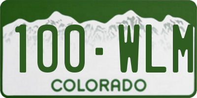 CO license plate 100WLM