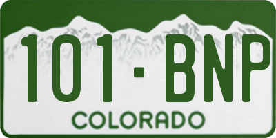 CO license plate 101BNP