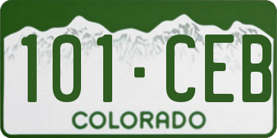 CO license plate 101CEB