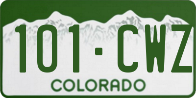 CO license plate 101CWZ