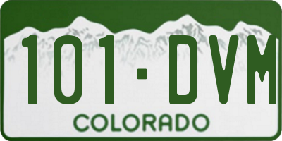 CO license plate 101DVM