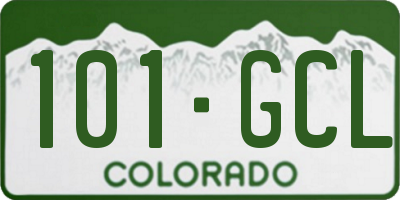 CO license plate 101GCL