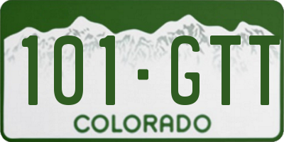 CO license plate 101GTT