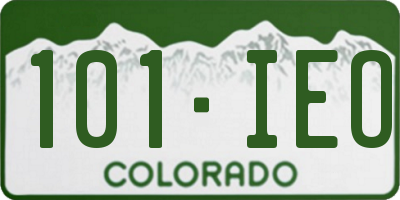 CO license plate 101IEO