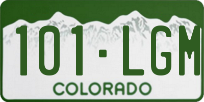 CO license plate 101LGM