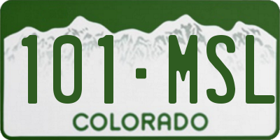 CO license plate 101MSL
