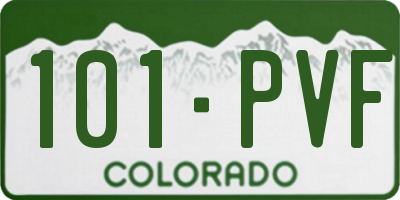 CO license plate 101PVF