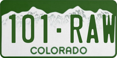 CO license plate 101RAW