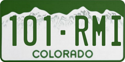 CO license plate 101RMI
