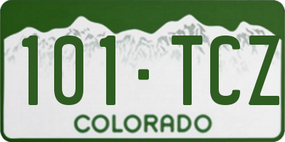 CO license plate 101TCZ