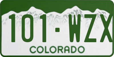 CO license plate 101WZX