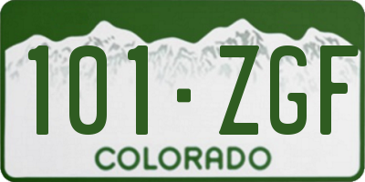 CO license plate 101ZGF