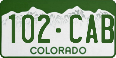 CO license plate 102CAB