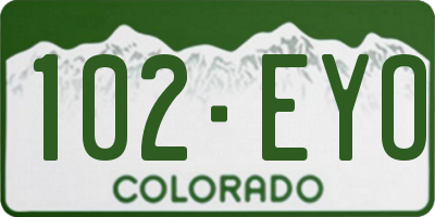 CO license plate 102EYO
