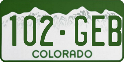 CO license plate 102GEB