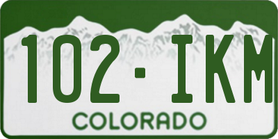 CO license plate 102IKM