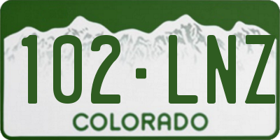 CO license plate 102LNZ