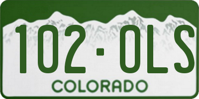 CO license plate 102OLS