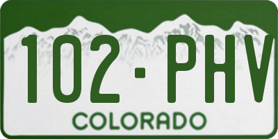 CO license plate 102PHV