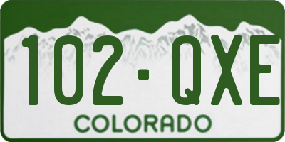 CO license plate 102QXE