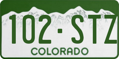 CO license plate 102STZ