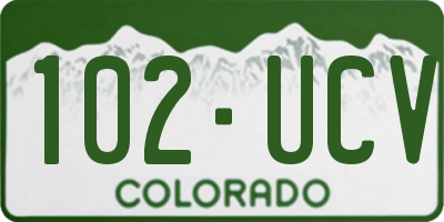 CO license plate 102UCV